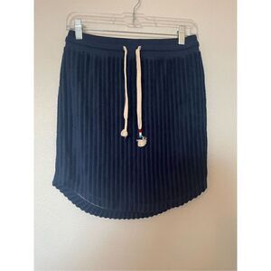 Sol Angeles Women's Navy Scallop Ribbed Skirt NEW